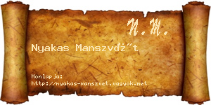 Nyakas Manszvét névjegykártya